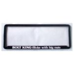 Novelty Number Plate Frame - Bolt King - Bloke With Big Nuts