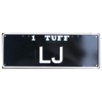 Novelty Number Plate - 1 Tuff LJ