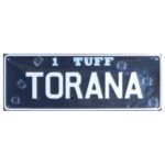 Novelty Number Plate - 1 Tuff Torana - Bulletholes