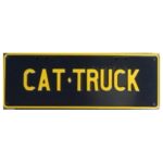 Novelty Number Plate - Cat Truck Yellow On Black