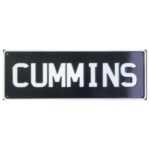 Novelty Number Plate - Cummins White On Black