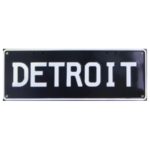 Novelty Number Plate - Detroit White On Black
