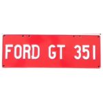 Novelty Number Plate - Ford Gt 351 - White On Red
