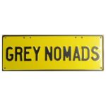 Novelty Number Plate - Grey Nomads - Black On Yellow