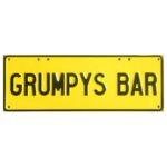 Novelty Number Plate - Grumpys Bar Black On Yellow