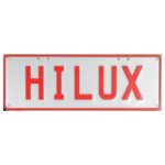 Novelty Number Plate - Hilux - Red On White