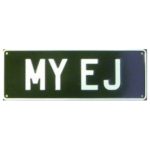 Novelty Number Plate - My EJ - White On Black