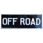 Novelty Number Plate - Off Road White On Black