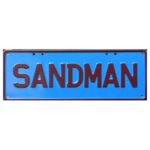 Novelty Number Plate - Sandman - Maroon On L Blue