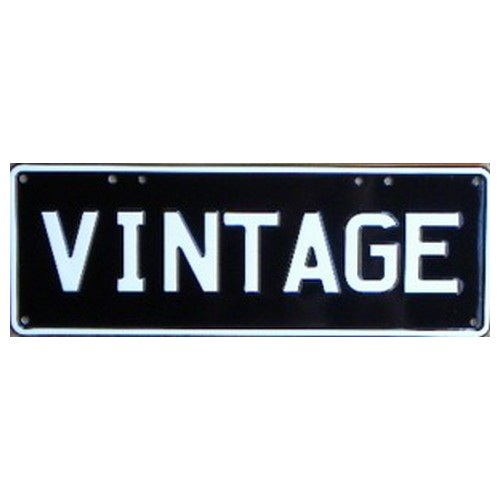 Novelty Number Plate - Vintage - White On Black