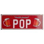 Novelty Number Plate - Worlds Greatest Pop - White On Red With Beermugs