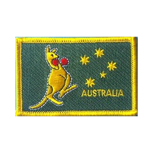 Boxing Kangaroo Flag Embroidered Patch