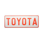 Toyota Novelty Number Plate - Red on White