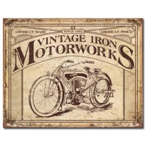 Sign - Vintage Iron Motorworks Motorcycle